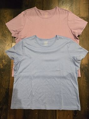 L.L. Bean Supima Cotton Tank Tops — Light Pink & Light Blue SZ XL Boxy